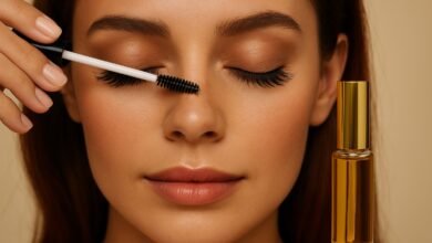 طريقة وضع سيروم الرموش على خط الرمش