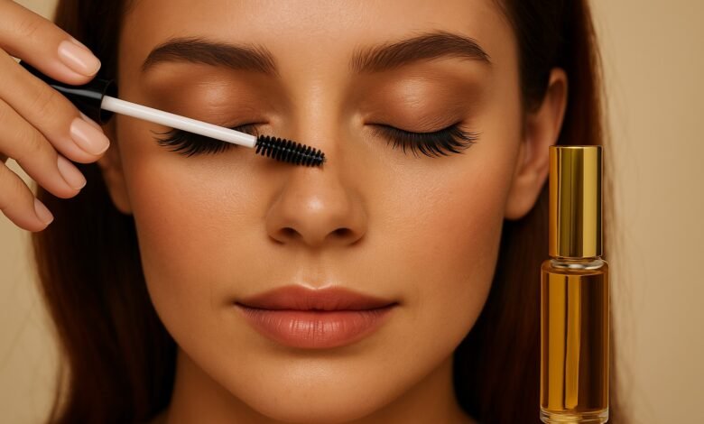 طريقة وضع سيروم الرموش على خط الرمش