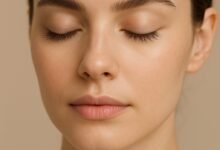 woman clean lashes beauty trend 2025 eyelash serum before and after natural look clean girl aesthetic lashes soft natural makeup eyelashes