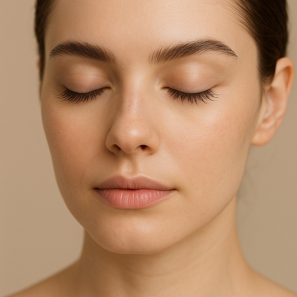 woman clean lashes beauty trend 2025 eyelash serum before and after natural look clean girl aesthetic lashes soft natural makeup eyelashes